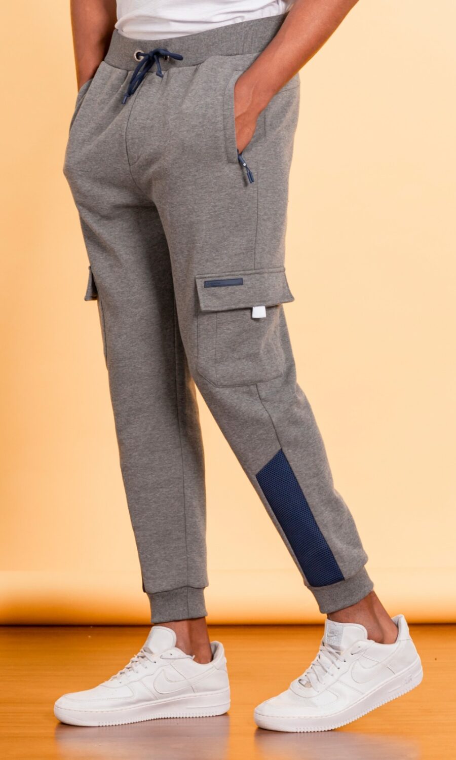 Pants Gangster Gris con Franja Azul